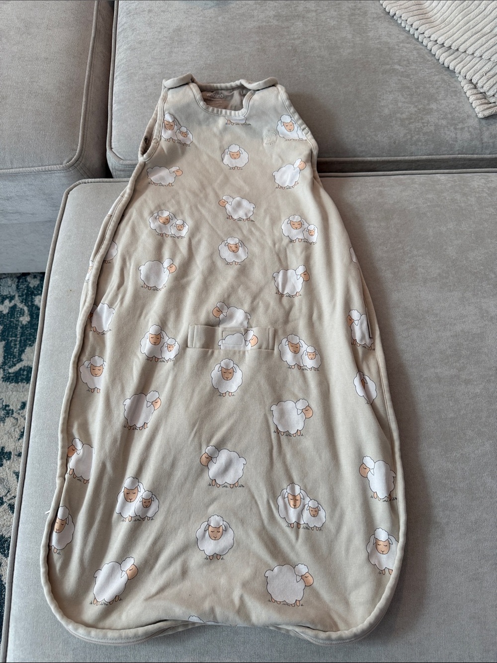 Beige Sheep Print Baby Sleep Sack - Cozy Kids Dress
